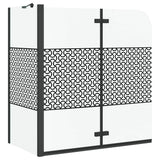 Vidaxl badomheining zwart 120 x 67 x 129 cm gelaagd glas en aluminium - afbeelding 2