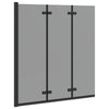Vidaxl douche omhulsel zwart 130 x 138 cm esg-glas en aluminium