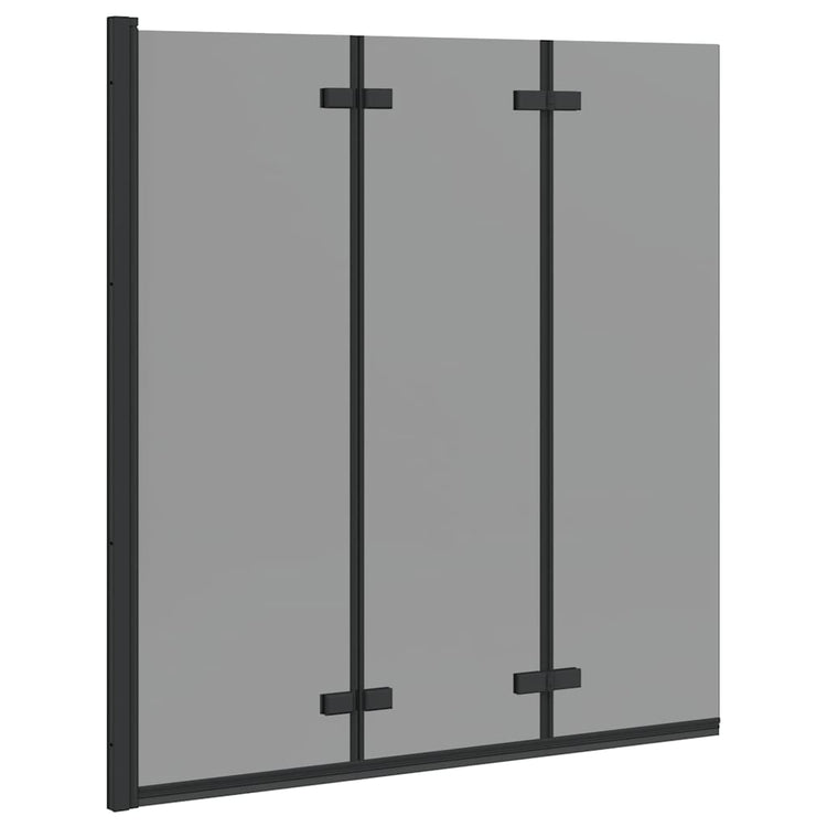 Vidaxl opvouwbare douchewand zwart 130 x 138 cm esg-glas en aluminium