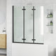 Vidaxl opvouwbare douchewand zwart 130 x 138 cm esg-glas en aluminium