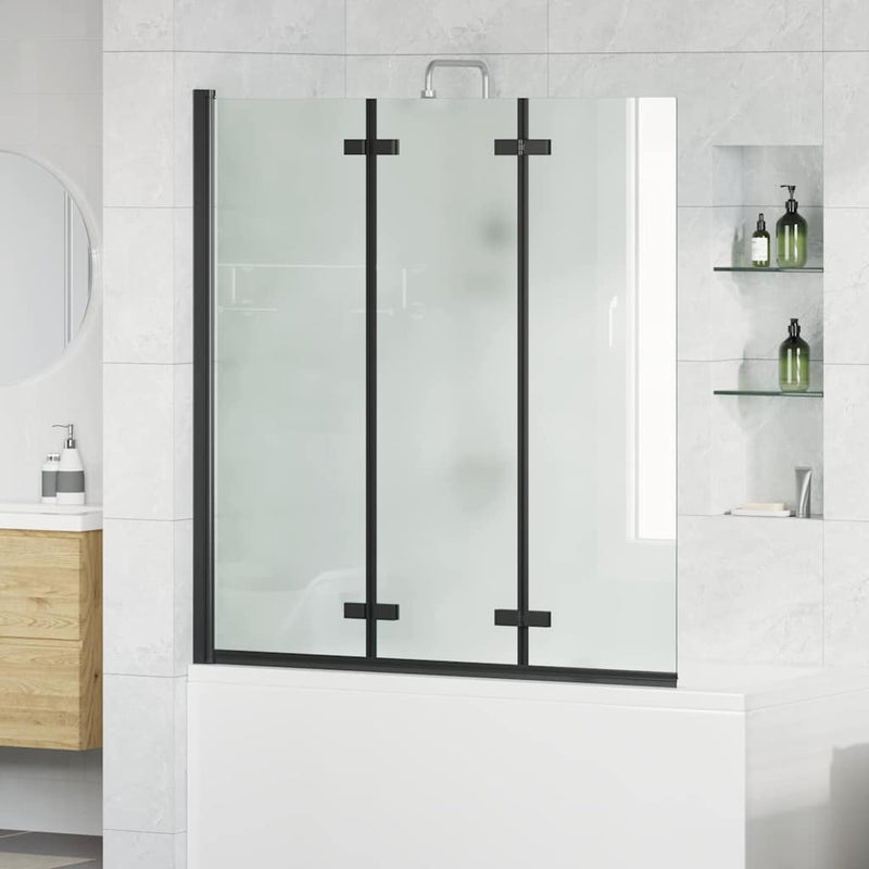 Vidaxl douche omhulsel zwart 130 x 138 cm esg-glas en aluminium