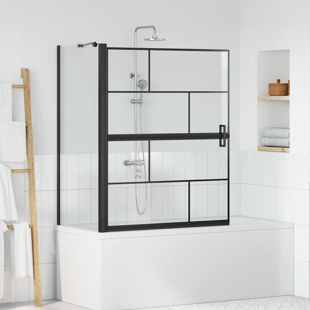 Vidaxl bad douchescreen zwart en transparant 100 x 68 x 128 cm