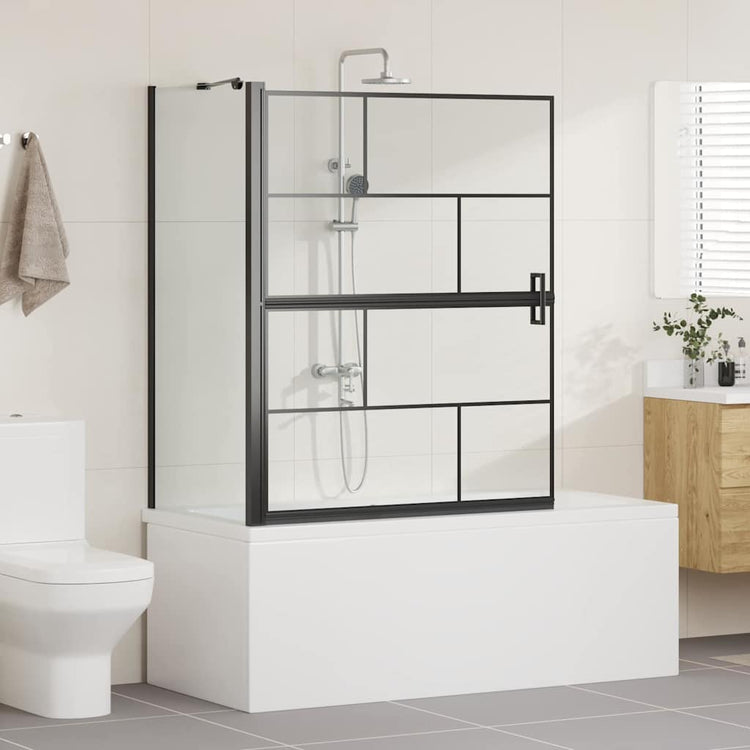 Vidaxl bad douchescreen zwart en transparant 100 x 68 x 128 cm