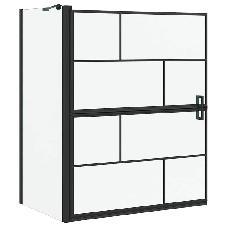 Vidaxl bad douchescreen zwart en transparant 100 x 68 x 128 cm