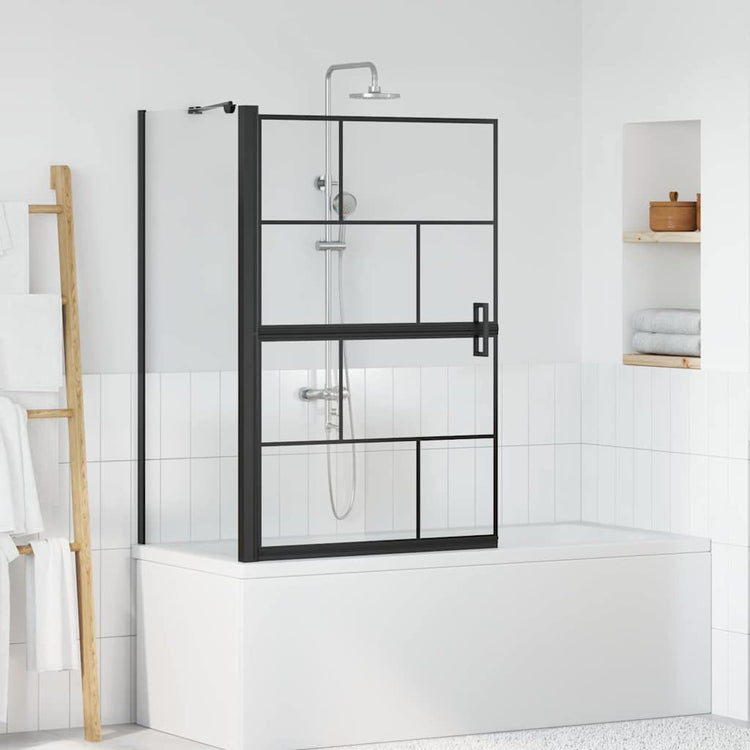 Vidaxl bad douchescreen zwart en transparant 80 x 68 x 128 cm