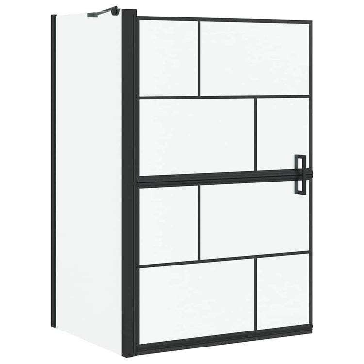 Vidaxl bad douchescreen zwart en transparant 80 x 68 x 128 cm