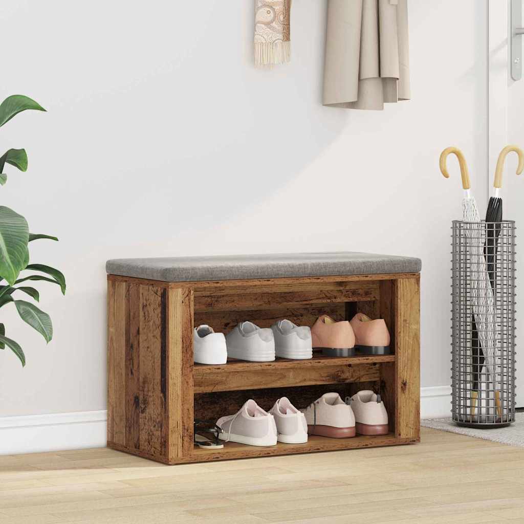 Vidaxl schoenenrek 75 x 35 x 45 cm bewerkt hout oud hout