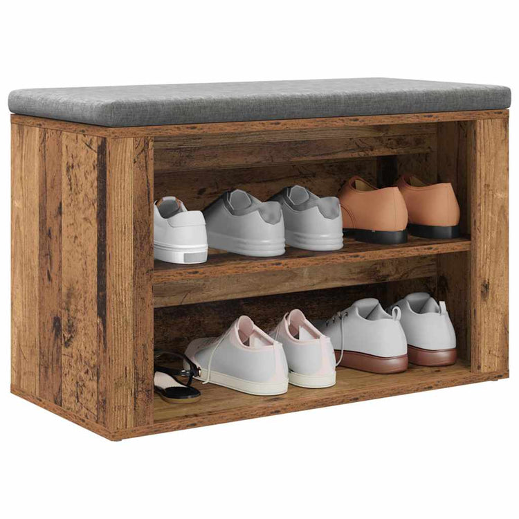 Vidaxl schoenenrek 75 x 35 x 45 cm bewerkt hout oud hout