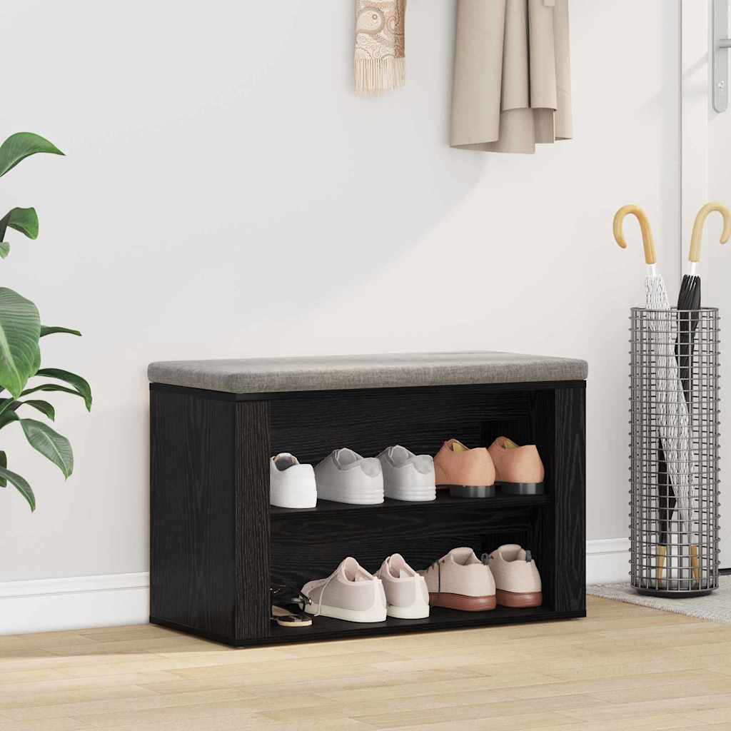 Vidaxl schoenenrek 75 x 35 x 45 cm bewerkt hout zwart eiken