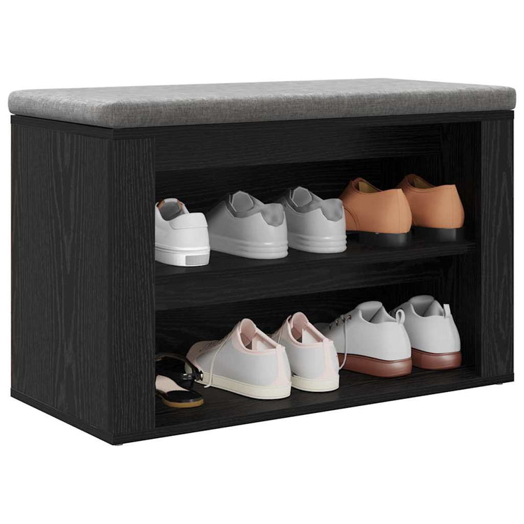 Vidaxl schoenenrek 75 x 35 x 45 cm bewerkt hout zwart eiken