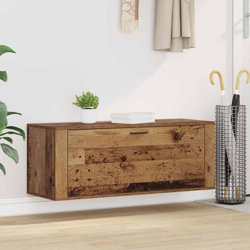 Vidaxl schoenenkast 100 x 35 x 38 cm bewerkt hout oud hout