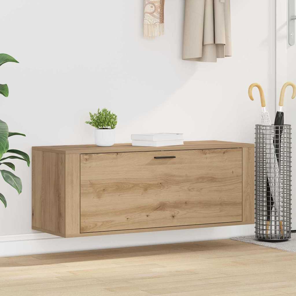 Vidaxl schoenenkast 100 x 35 x 38 cm bewerkt hout artisanaal eiken