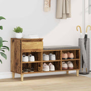 Vidaxl schoenenkast 102 x 36 x 60 cm bewerkt hout oud hout - afbeelding 1