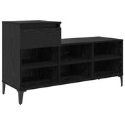 Vidaxl schoenenkast 102 x 36 x 60 cm bewerkt hout zwart eiken - afbeelding 2