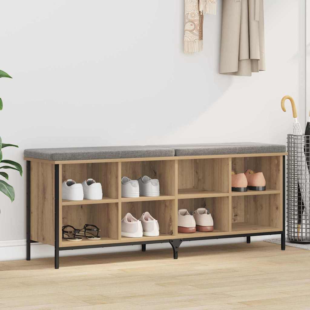 Vidaxl schoenenkast 131 x 35 x 50 cm gemonteerd hout en ijzer