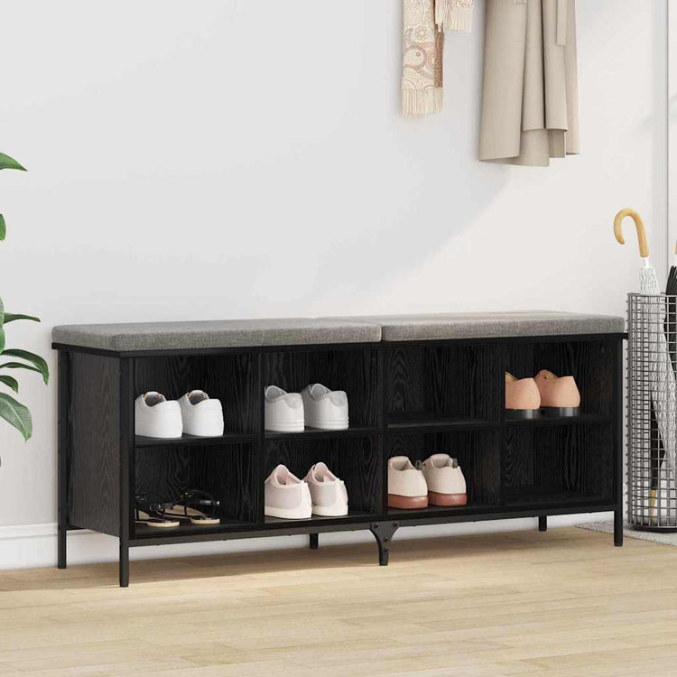 Vidaxl schoenenkast 131 x 35 x 50 cm gemonteerd hout en ijzer