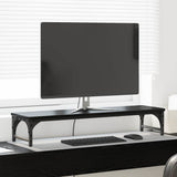 Vidaxl monitor stand zwart eiken 85 x 23 x 15,5 cm bewerkt hout - afbeelding 1
