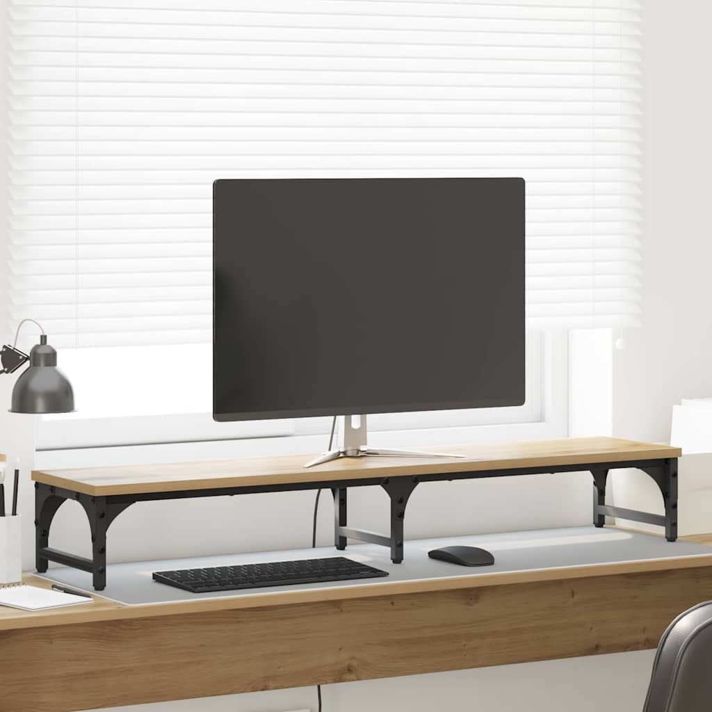 Vidaxl monitor stand artisanaal eiken 105 x 23 x 15,5 cm bewerkt hout