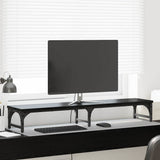 Vidaxl monitor stand zwart eiken 105 x 23 x 15,5 cm bewerkt hout - afbeelding 1