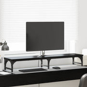 Vidaxl monitor stand zwart eiken 105 x 23 x 15,5 cm bewerkt hout - afbeelding 1