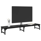 Vidaxl monitor stand zwart eiken 105 x 23 x 15,5 cm bewerkt hout - afbeelding 3