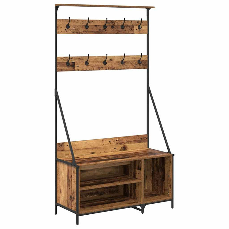 Vidaxl kledingrek oud hout 100 x 41 x 184 cm bewerkt hout