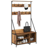 Vidaxl kledingrek oud hout 100 x 41 x 184 cm bewerkt hout - afbeelding 3
