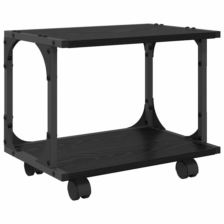 Vidaxl printerstand zwart eiken 41 x 28 x 33,5 cm bewerkt hout
