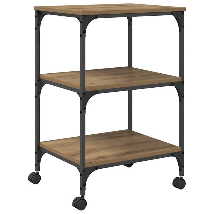 Vidaxl printerstand artisanaal eiken 50 x 41 x 75 cm bewerkt hout