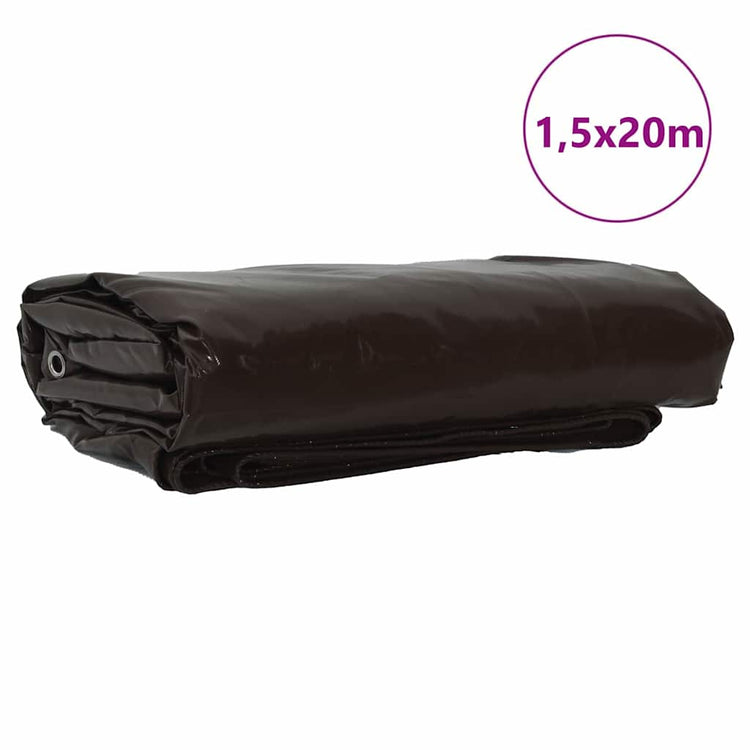 Vidaxl zeil 650g m² bruin 1,5 x 20 m canvas met pvc-coating