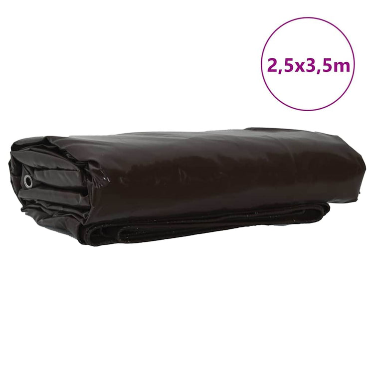 Vidaxl zeil 650g m² bruin 2,5 x 3,5 m canvas met pvc-coating