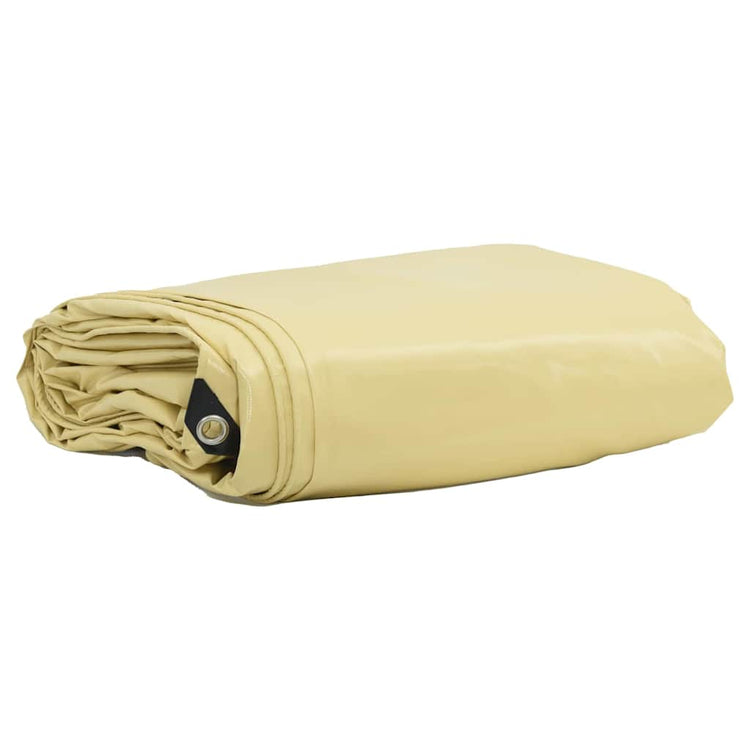Vidaxl zeil 650g m² beige 4 x 4 m canvas met pvc-coating