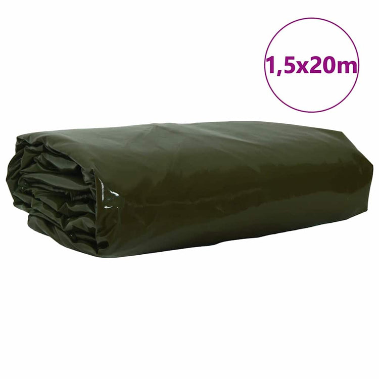 Vidaxl zeil 650g m² olijfgroen 1,5 x 20 m canvas met pvc-coating