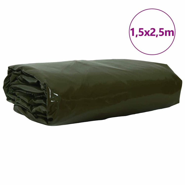 Vidaxl zeil 650g m² olijfgroen 1,5 x 2,5 m canvas met pvc-coating