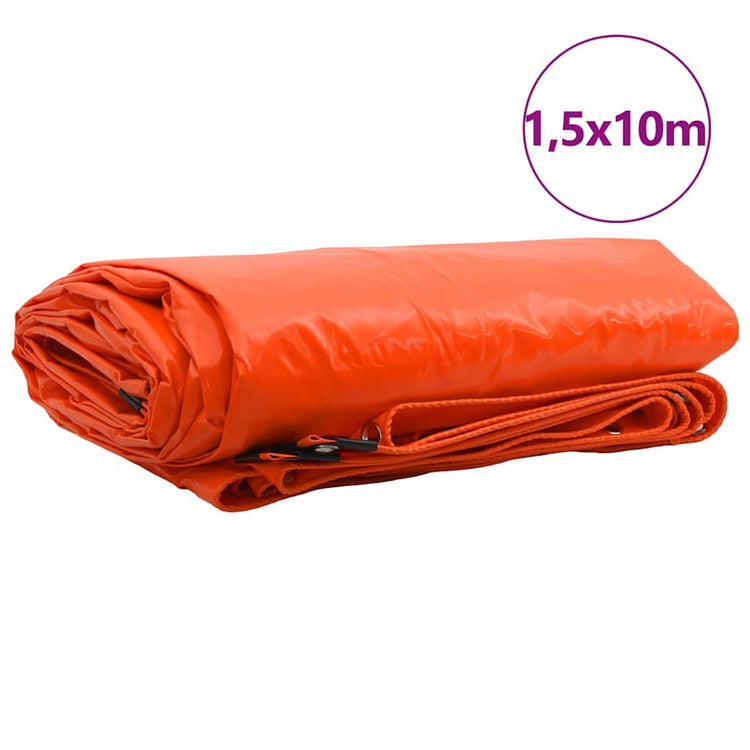Vidaxl zeil 650g m² oranje 1,5 x 10 m canvas met pvc-coating
