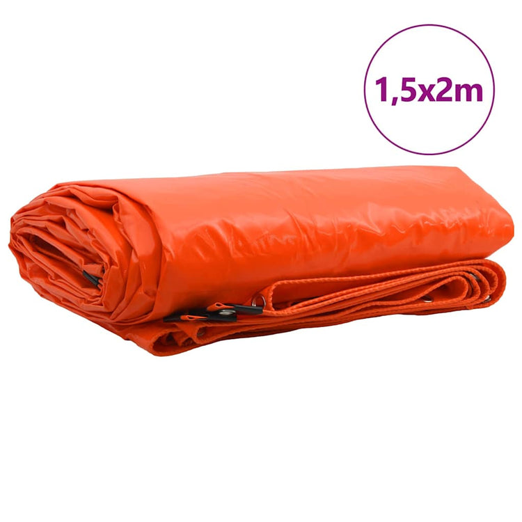 Vidaxl zeil 650g m² oranje 1,5 x 2 m canvas met pvc-coating