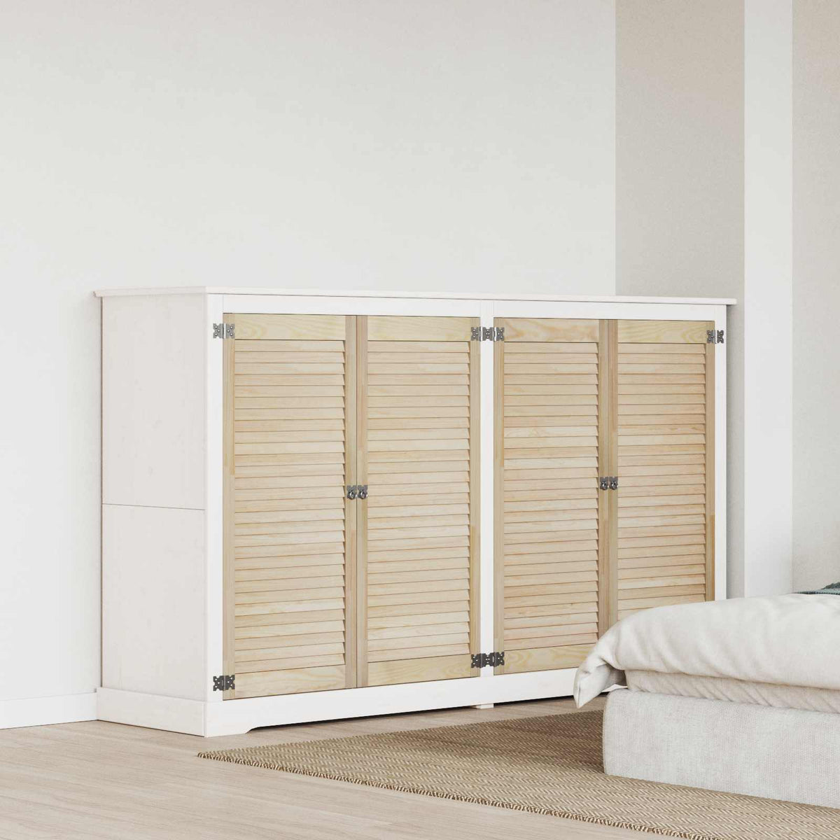 Vidaxl kastdeur 4 st naturel 110 x 49,5 cm massief grenenhout