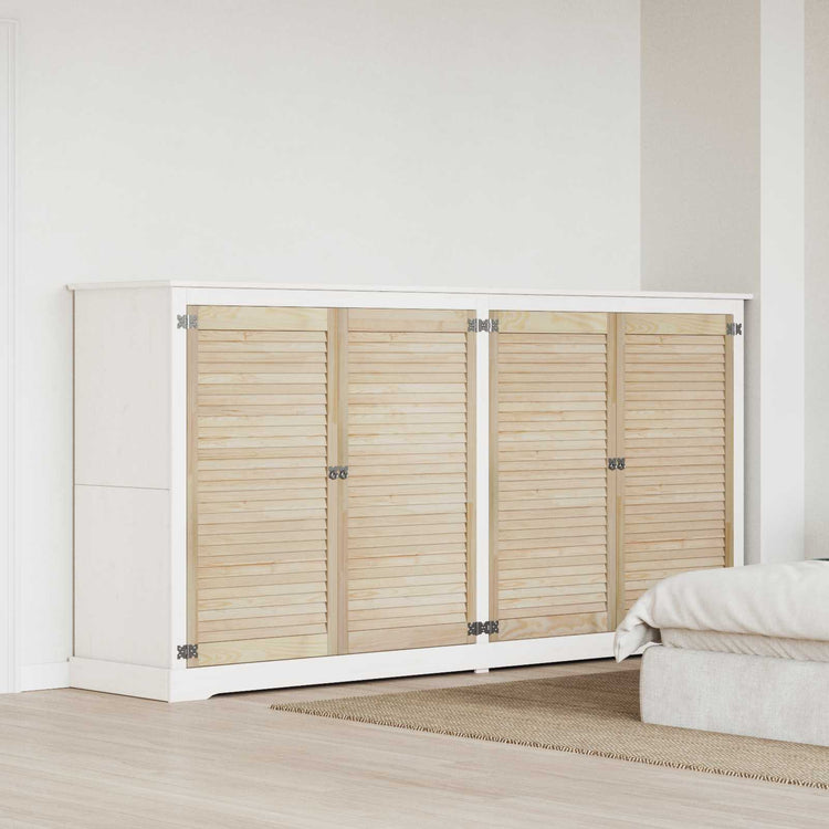 Vidaxl kastdeur 4 pcs naturel 110 x 2,1 x 59,5 cm massief grenenhout