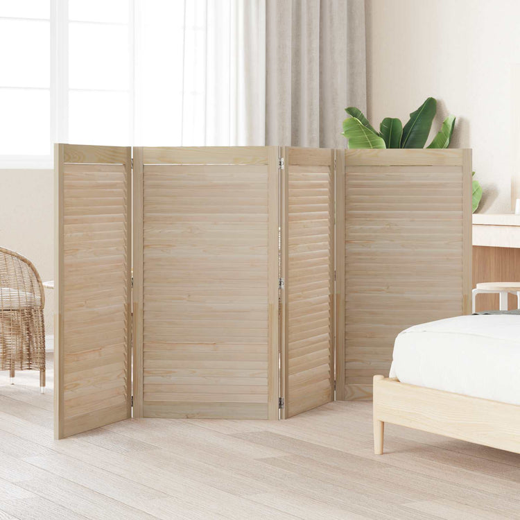 Vidaxl kastdeur 4 pcs naturel 110 x 2,1 x 59,5 cm massief grenenhout