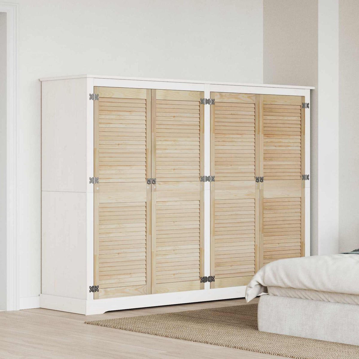 Vidaxl kastdeur 4 st naturel 140,5 x 49,5 cm massief grenenhout