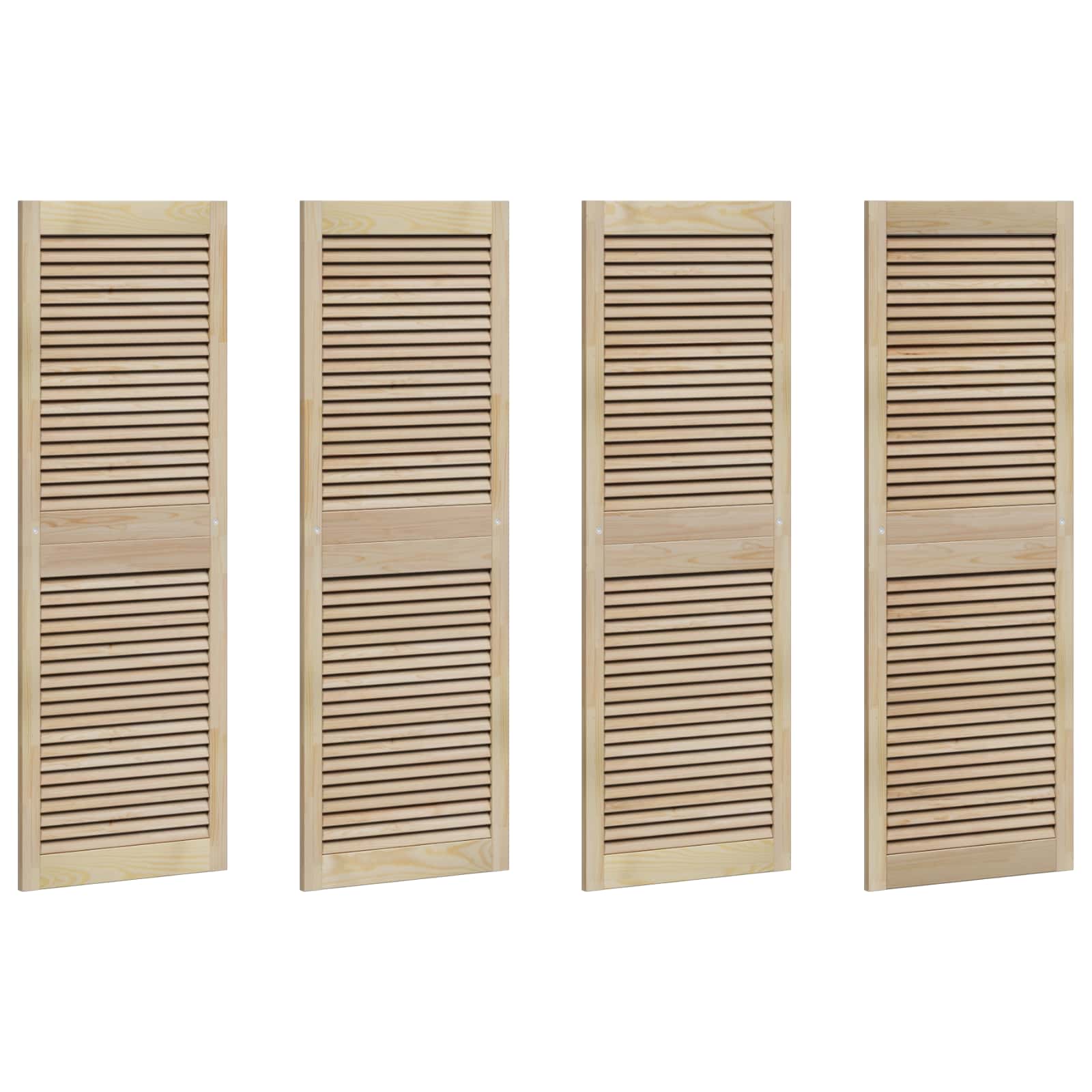 Vidaxl kastdeur 4 pcs naturel 140.5 x 2 x 59.5 cm massief grenenhout