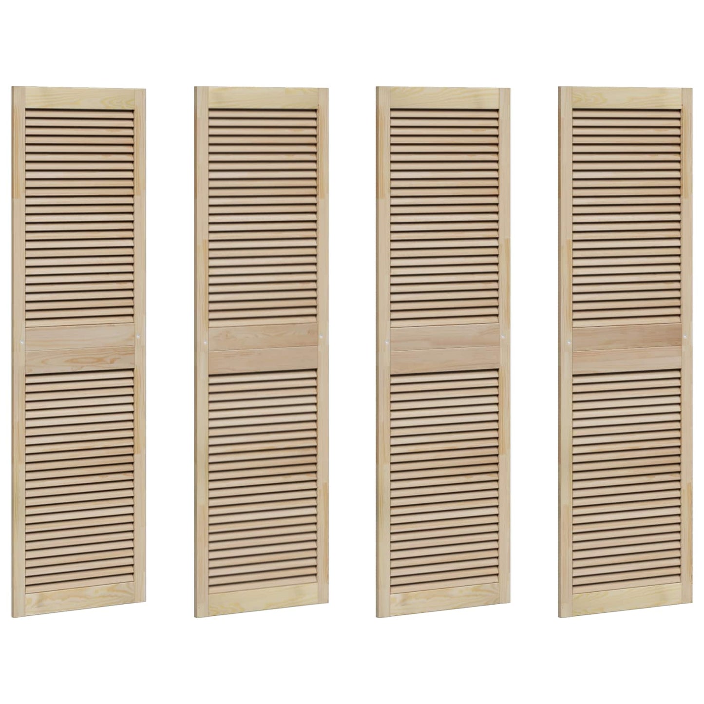 Vidaxl kastdeur 4 pcs naturel 170 x 2,1 x 49,5 cm massief grenenhout
