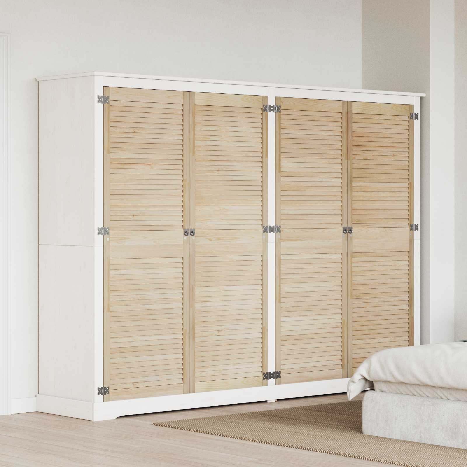 Vidaxl kastdeur 4 pcs naturel 170 x 2,1 x 59,5 cm massief grenenhout