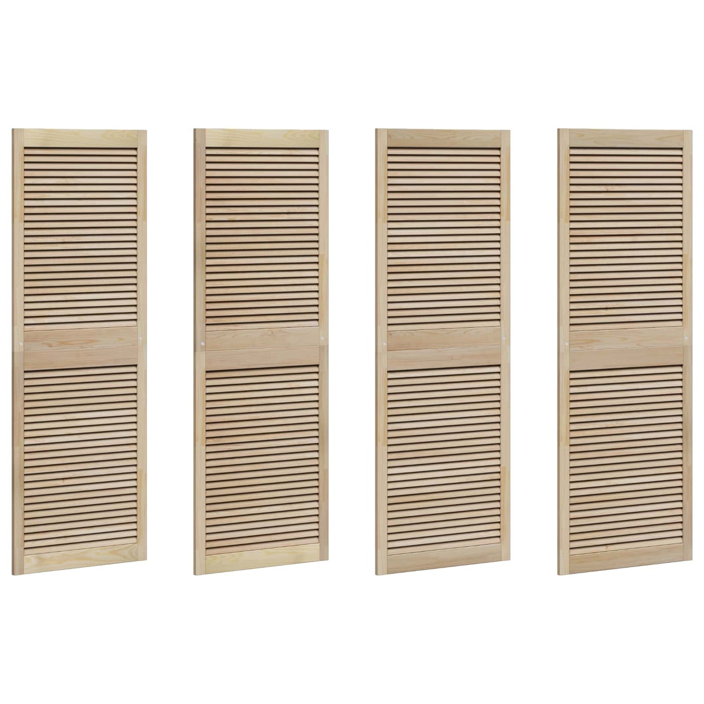 Vidaxl kastdeur 4 pcs naturel 170 x 2,1 x 59,5 cm massief grenenhout