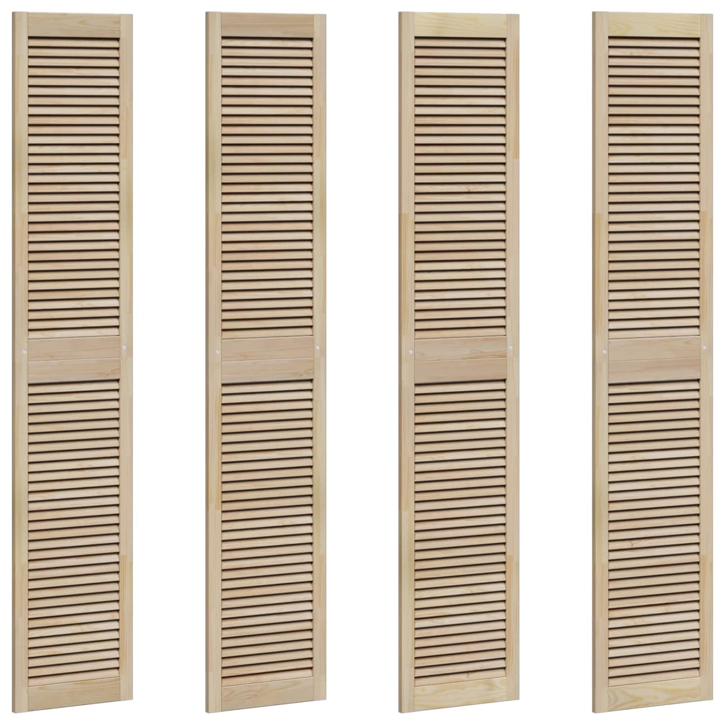 Vidaxl kastdeur 4 pcs naturel 201 x 2,1 x 39,5 cm massief grenenhout