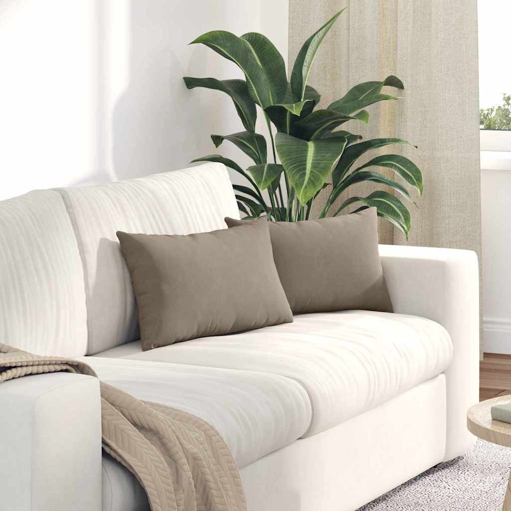 Vidaxl sofa kussens 2 stuks taupe 50 x 30 cm stof