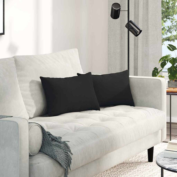 Vidaxl sofa kussens 2 st stof zwart 50 x 30 cm