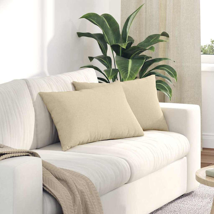 Vidaxl sofa kussens 2 st stof crème 60 x 40 cm
