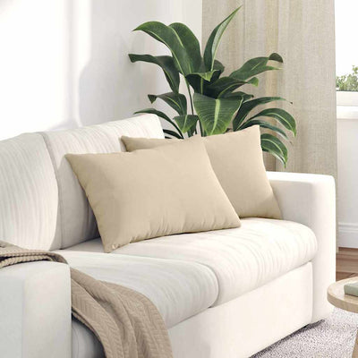Vidaxl sofa kussens 2 st stof crème 60 x 40 cm