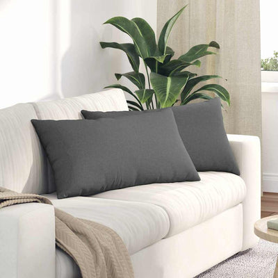 Vidaxl sofa kussens 2 st stof donkergrijs 80 x 40 cm